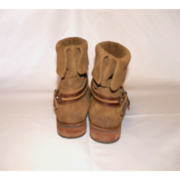 Matisse Prospector Boots Women’s Size 8.5 M Tan Suede Leather Cross Straps Ankle - Picture 10 of 16